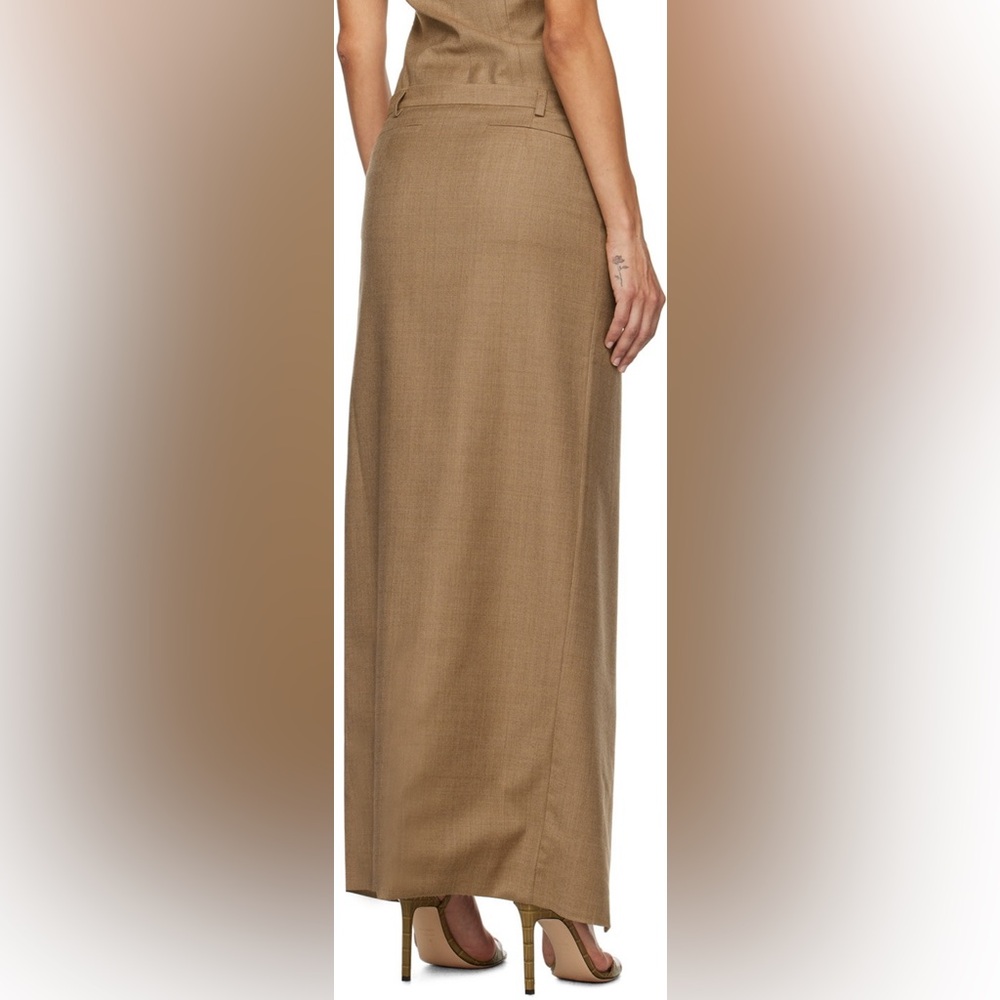 Aya Muse Brown Menti Maxi Wool long skirt slit wrap opening. NWT. - Picture 4 of 8